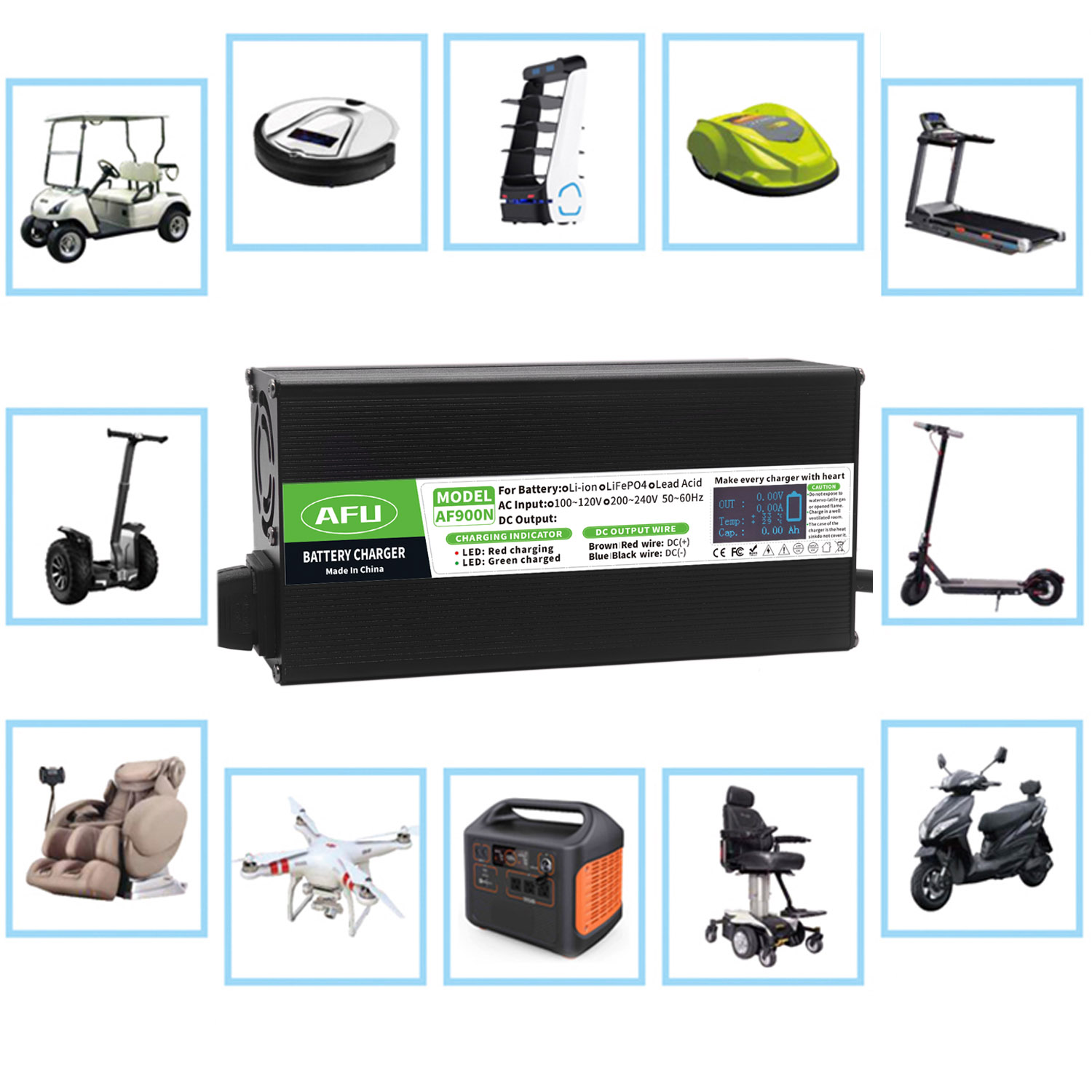 58,4 V 15 A LiFePO4-Akku-Ladeg – 84V 20A Smart Charger Bewertung und Preis