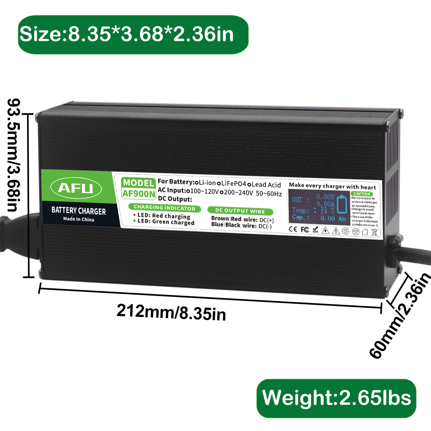 58,4 V 15 A LiFePO4-Akku-Ladeg – 84V 20A Smart Charger Bewertung und Preis